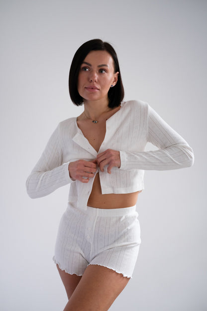 Elegantes Loungewear-Set / Weiß